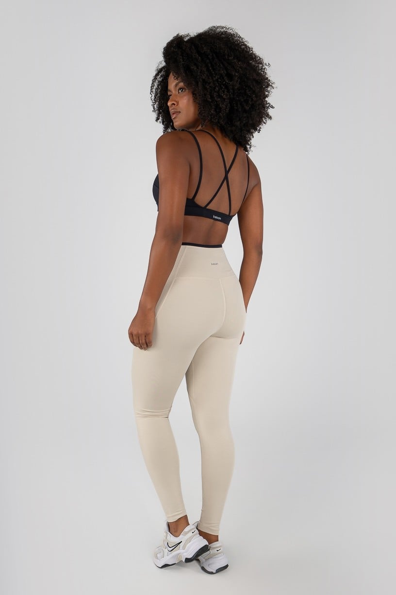 Conjunto Bicolor com Pespontos e Viés Contrastantes (Legging+Top)